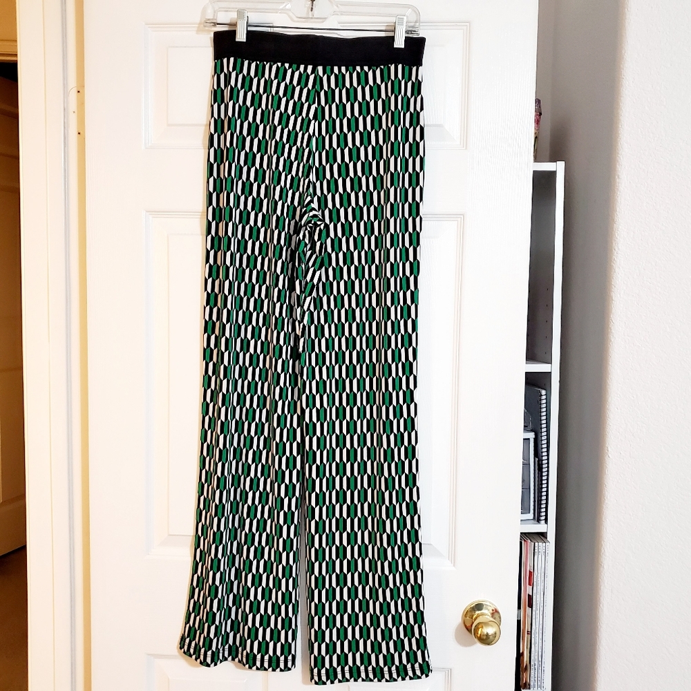 Jules and Leopold Geometric print loose fit wide leg pants sz.Sm - Picture 2 of 8